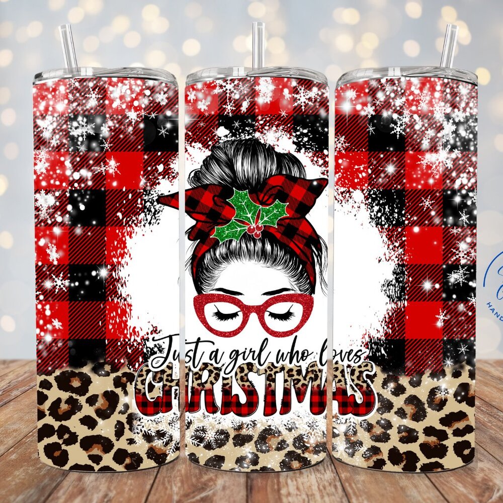 Just A Girl Who Love Christmas Tumbler, Cute Christmas